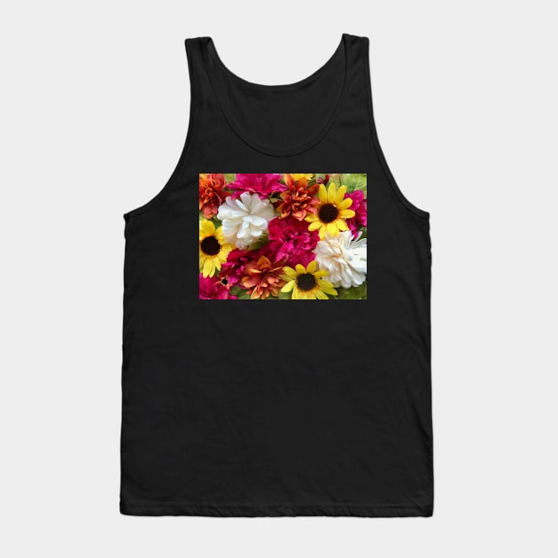 Warm Floral Arrangement - Assorted Flowers Tank Top by softbluehum